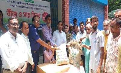 পীরগঞ্জে ২৫শ’ কৃষকের মাঝে বিনামূল্যে সার ও বীজ বিতরণ