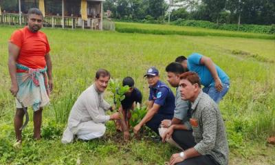 গোয়ালন্দে ওসির উদ্যোগে ১ হাজার ঔষধি গাছের চারা রোপণ