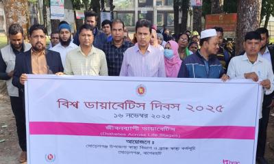 মোরেলগঞ্জে বিশ্ব ডায়াবেটিস দিবস-২০২৫ পালিত