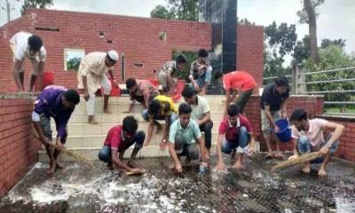 শালীহর গণহত্যা দিবসে স্বেচ্ছাশ্রমে বধ্যভূমি পরিষ্কার, রাষ্ট্রীয় স্বীকৃতির দাবি ছাত্রদলের