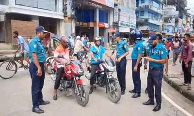 মান্দায় আইনশৃঙ্খলা নিয়ন্ত্রণে গুরুত্বপূর্ণ পয়েন্টে চেকপোস্ট