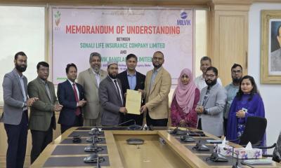 সোনালী লাইফ ইন্স্যুরেন্স এবং মিল্ভিক বাংলাদেশের মধ্যে চুক্তি সই
