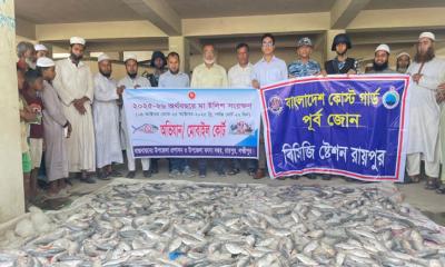মেঘনায় মা ইলিশ সংরক্ষণে অভিযান, কারেন্ট জাল ও ইলিশ জব্দ