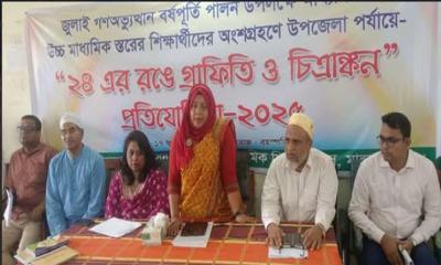 মান্দায় ‘২৪ এর রঙে গ্রাফিতি ও চিত্রাঙ্কন’ প্রতিযোগিতা অনুষ্ঠিত