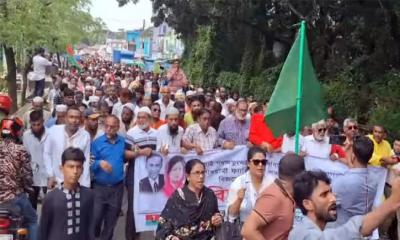 বিজয়ের বর্ষপূর্তি পালন উপলক্ষে দুমকিতে বিএনপির হাজারো নেতাকর্মীর ঢল