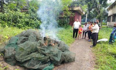 মিরপুরে ইউএনও’র অভিযানে অবৈধ জাল জব্দ ও ধ্বংস