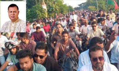 তারাকান্দায় বিএনপির ৩১ দফা বাস্তবায়নে মটরসাইকেল রোড-শো
