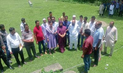 গৌরীপুর কেন্দ্রীয় খেলার মাঠ পুনরুদ্ধারে প্রশাসনের উদ্যোগ, সীমানা নির্ধারণ কাজ শুরু