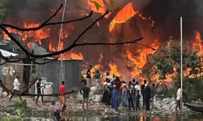 রাজধানীর কড়াইল বস্তিতে ভয়াবহ আগুন