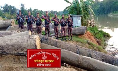 বাঘাইছড়িতে ৬ লক্ষাধিক টাকার অবৈধ কাঠ জব্দ করেছে বিজিবি