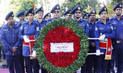মৌলভীবাজার মুক্ত দিবসে শহিদদের প্রতি জেলা পুলিশের শ্রদ্ধা