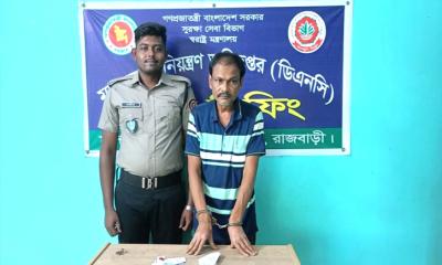 রাজবাড়ীতে দোকান ঘরে হেরোইন, ব্যবসায়ী গ্রেপ্তার