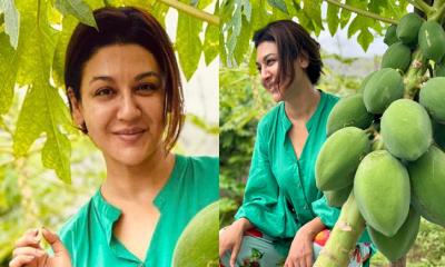 পেঁপের বাগানে জয়া, লিখলেন সুখের কথা