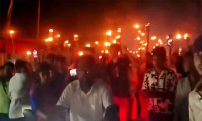 ৬৫তম জেলার দাবিতে বাজিতপুরে মশাল মিছিল