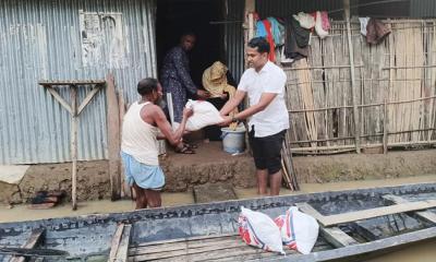 মৌলভীবাজারে বন্যায় ক্ষতিগ্রস্ত ১৫ ইউনিয়ন, বরাদ্দ ১১৫ মেট্রিক টন চাল ও ২১ লক্ষ টাকা
