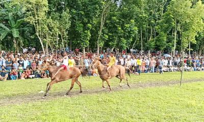 মাদারগঞ্জে হাজারো দর্শকে মুখর ঐতিহ্যবাহী ঘোড়দৌড়ের ফাইনাল প্রতিযোগিতা