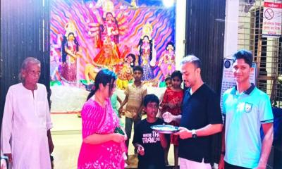 কালীগঞ্জে বিএনপি-জামায়াত ও ইউএনও’র পূজামন্ডপ পরিদর্শন