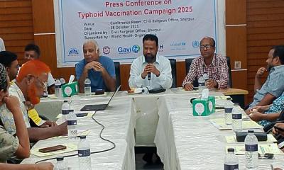 শেরপুরে ৩ লক্ষ ৮৩ হাজার শিশুকে দেওয়া হবে টাইফয়েড টিকা