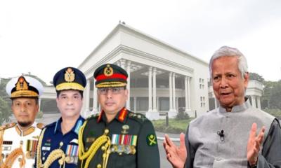 প্রধান উপদেষ্টার সঙ্গে বৈঠকে যমুনায় তিন বাহিনীর প্রধান