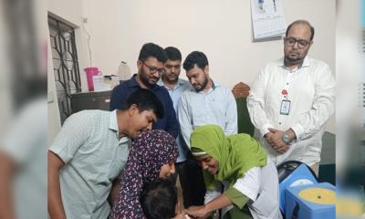 গোয়ালন্দে হাম টিকাদান কর্মসূচি উদ্বোধন