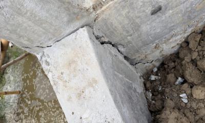 লালপুরে উদ্বোধনের আগেই নির্মাণাধীন সেতুতে ফাটল