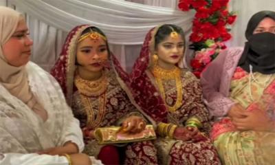রাজনগরে জমকালো আয়োজনে একই মঞ্চে দুই পিতৃহীন কনের বিয়ে