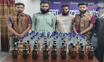 ভারতীয় মদসহ জামালপুরে দুই মাদক কারবারি গ্রেফতার