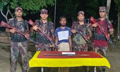 শেরপুর সীমান্তে বিজিবির অভিযানে পাইপগানসহ আটক-১