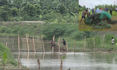 চরভদ্রাসনে চায়না দুয়ারী জাল, আড়াআড়ি বাঁধ-ভেসেল ধ্বংস