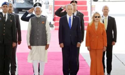 ইসরায়েলে মোদি, স্বাগত জানালো নেতানিয়াহু