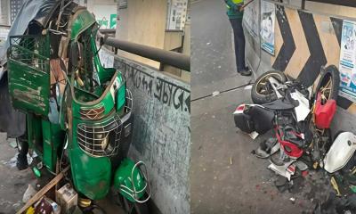 ফ্লাইওভারে অটোরিকশা ও মোটরসাইকেলের সংঘর্ষে নিহত ২