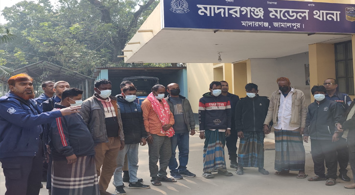 মাদারগঞ্জে পৌর যুবদল নেতাসহ ৯ জুয়াড়ি আটক