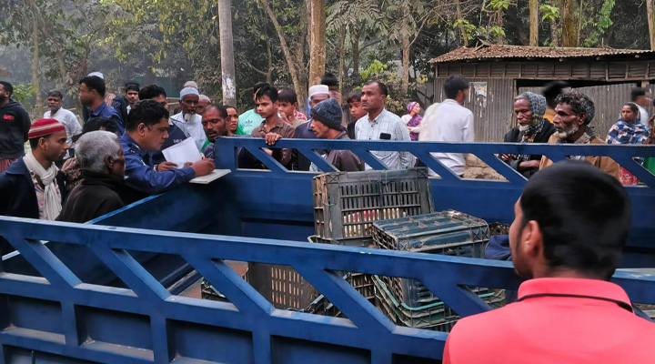 শ্রীবরদীতে পিকআপে গাঁজা উদ্ধার