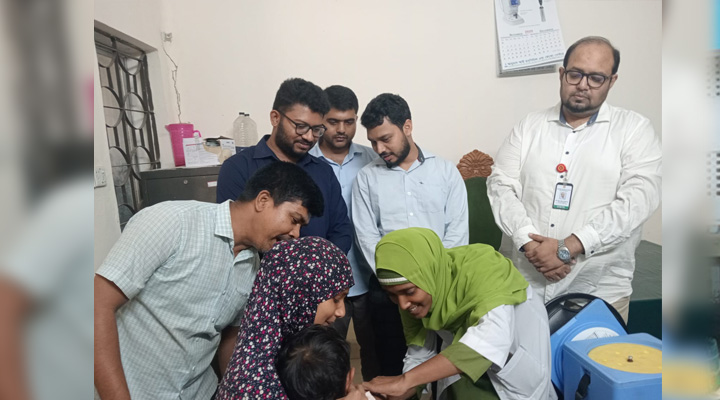 গোয়ালন্দে হাম টিকাদান কর্মসূচি উদ্বোধন