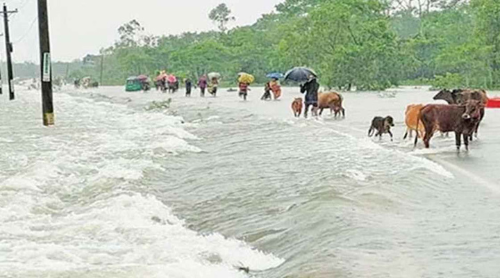 পাঁচ জেলায় বন্যার আশঙ্কা, ৪ নদীর পানি বিপৎসীমার ওপরে