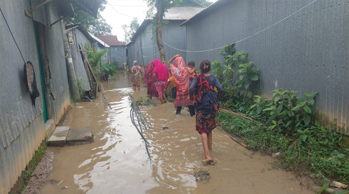 শ্রীপুরে সাতদিন যাবত পানিবন্দি  দুই শতাধিক মানুষ
