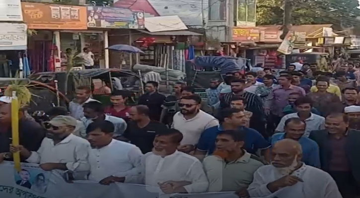হাসিনার ফাঁসির রায়ে গৌরীপুরে উপজেলা ও পৌর বিএনপির মিছিল